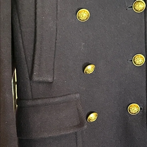 J. Crew Women's Dark Blue Peacoat with Gold Buttons - Picture 3 of 14